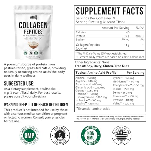 Image of Bovine Collagen Peptides Powder Hydrolyzed Type I & III Protein, Grass-Fed Pasture-Raised Source, Unflavored Collagen Supplement Paleo-Friendly for Active Lifestyles & Wellness Non-GMO, 100g (3.5 oz)