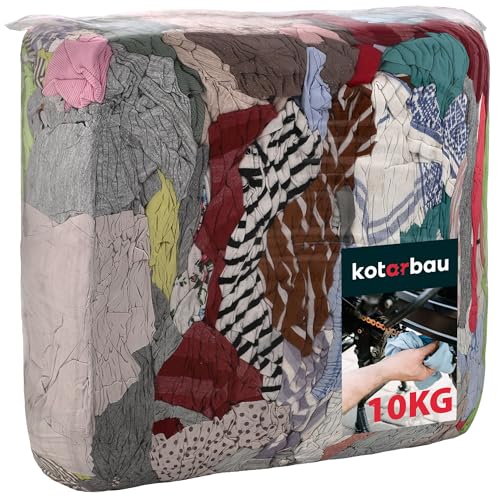 KOTARBAU Paños de limpieza para taller, 10 kg, franela de algodón, paños de limpieza para coche, paños de limpieza industriales, trapos de cocina, paños de cocina, paños para chimenea, juego de