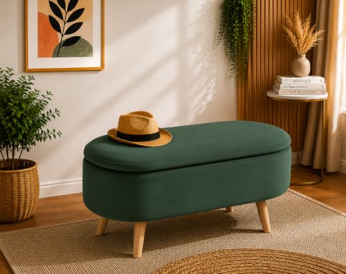 ShadowKart Storage Ottoman Bench for Living Room | Premium Velvet...