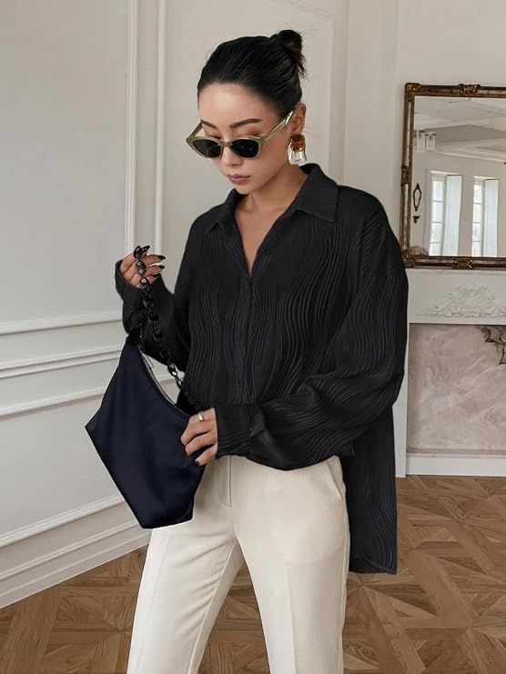 Image of Leriya Fashion Oversized Shirt for Women | Shirt for Women Stylish Western | Long Shirt for Women