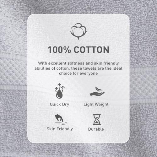 Image of MYTRIDENT Hand Towel | Urban Comfort | Quick Drying | Travel Friendly | for Men /Women | 2 Pc Hand Towel (40 cm x 60 cm) | 100% Cotton 450 GSM - Charcoal