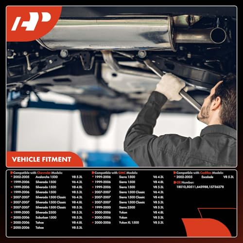 A-Premium Catalytic Converter Kit Direct-Fit Compatible with 1999-2006 Chevy, GMC & Cadillac Models - Silverado 1500 Avalanche Suburban Tahoe Sierra Yukon Escalade - 4.3L 4.8L 5.3L - EPA Compliant - Image 3