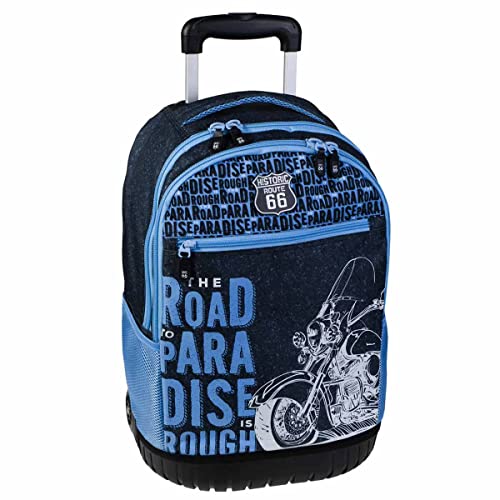 Busquets , Mochila Doble Ruedas Route 66 Unisex Bebé, Multicolor, Para NiÃ Os Y Jovenes.