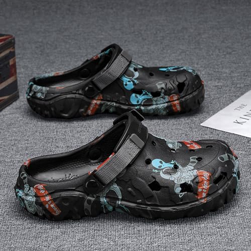 Image of SECHRITE Men's Clogs Athletic Sports Outdoor Slip-on Mules with Cushion Beach Non Slip Home Sandals with Adjustable Back Strap - River Edge