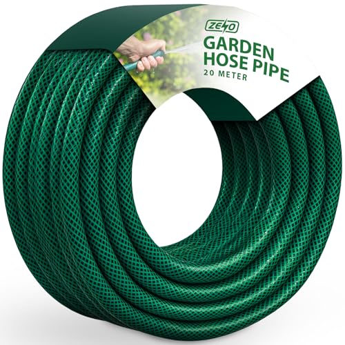 ZENO Garden Hose Pipe | Reinforced Hosepipe | Premium 3 Solid Layer Construction | Suitable for All Garden Needs | Great for Cleaning Cars Or Patios (20 Metres)