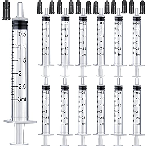 Image of 50 Pack 3ML Plastic Syringe Luer Slip with Cap, Great for Measuring, Refilling Watering and Pets Feeding, Not-Sterile (3ML)
