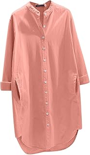 2025 - Mujeres Primavera Diseño Suelto Sense Fold Wear Camisa Larga Manga Corta Cuello Alto Mujer