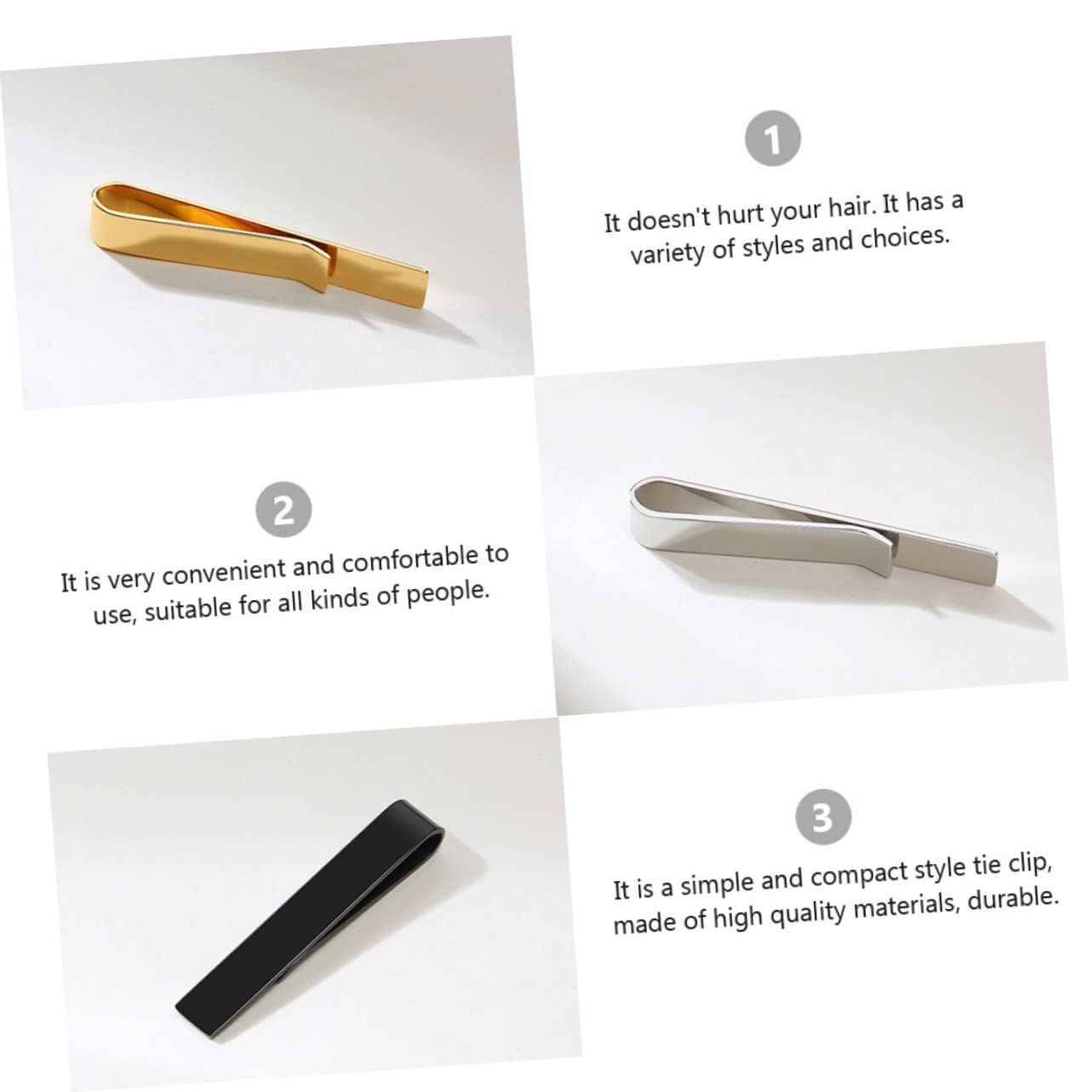 9piezas Clip Para Corbata De Inoxidable Diseño Clásico y Moderno Accesorio De Negocios Para Hombre Para Formalidades