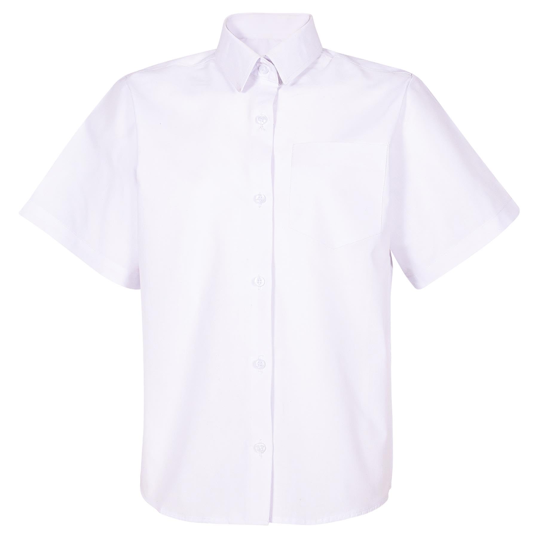A2z 4 Kids Girls White Plain School Uniform Shirts Shorts Sleeves Regular Fit - Uf Shirt 564 3-4