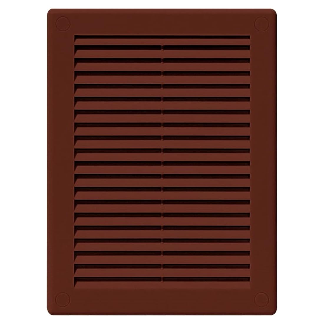 Brown Louvred Wall Vent Grille with Flyscreen and Screw Caps, 150 x 310 mm, Air Ventilation Duct Cover with Anti-Insect Mesh and Flat Back, Tough and Durable ABS Plastic — image 1