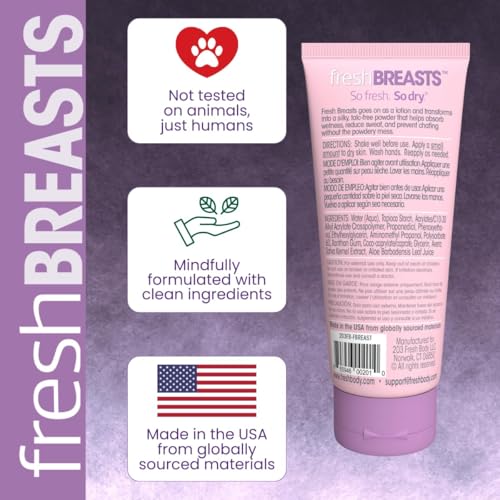 Fresh BREASTS & BALLS Anti-Chafing Lotion Duo for Women & Men – 3.4 fl oz Soothing Deodorant Lotion Set - Talc, Aluminum, Paraben-Free - Thumbnail 6