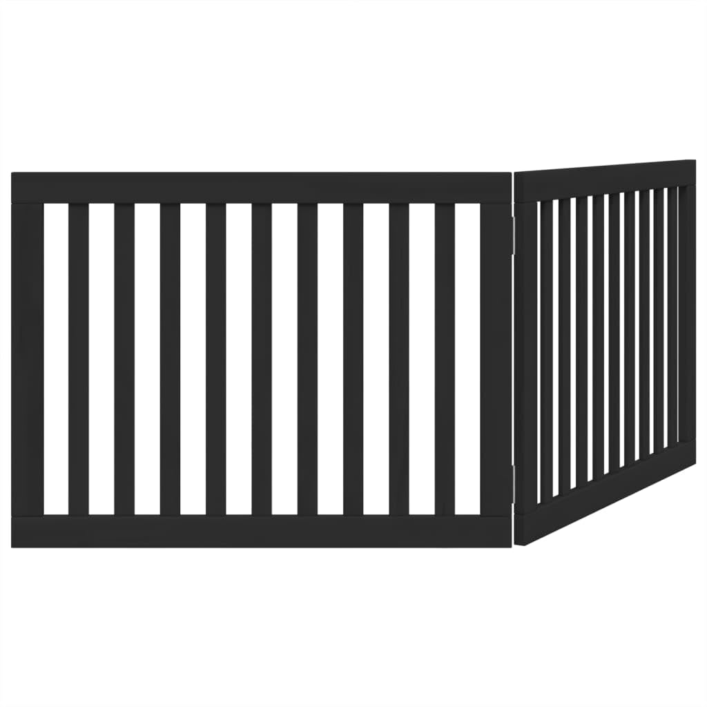 vidaXL Barrière pour Chien Pliable 2 Panneaux Noir Bois de peuplier