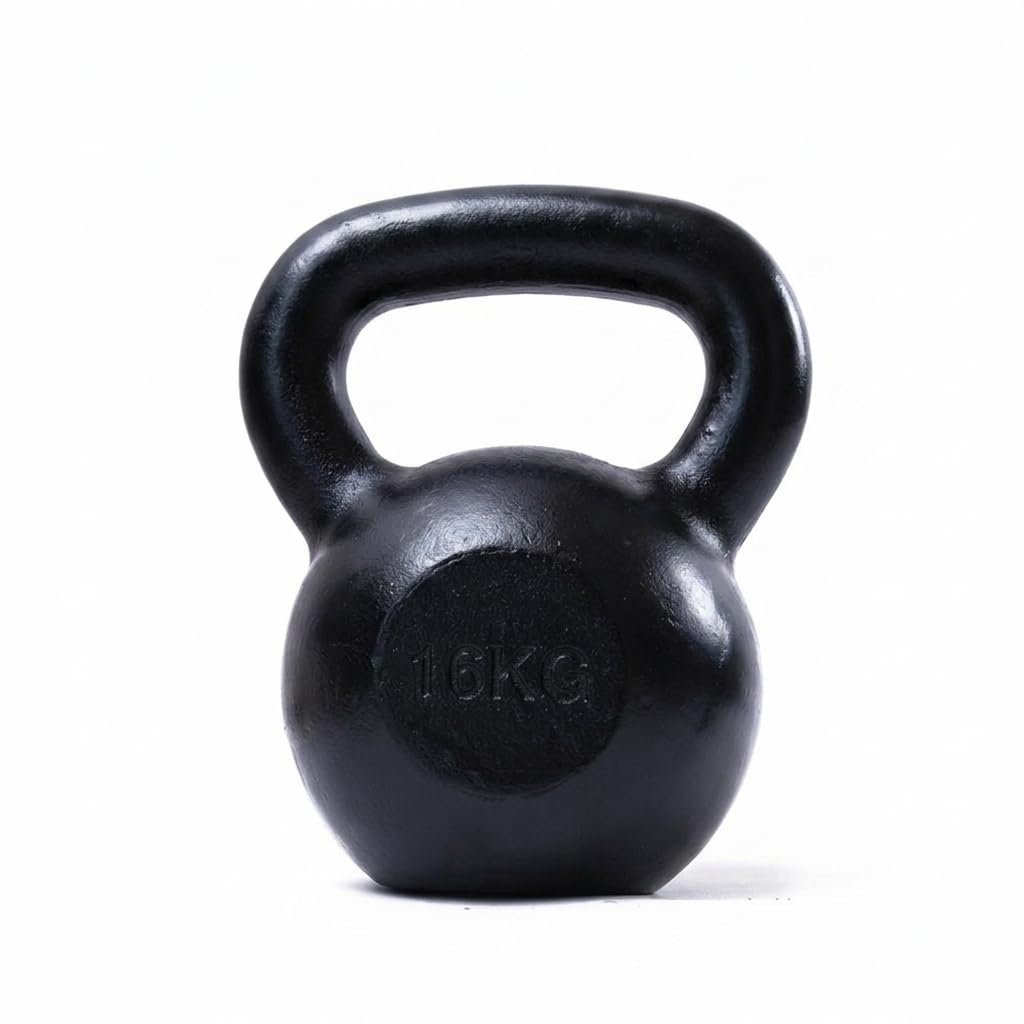 Pesas rusas Bodyline de hierro fundido de 16 kg, mancuernas rusas profesionales para entrenamiento funcional, gimnasio y acondicionamiento físico en casa con agarre ergonómico