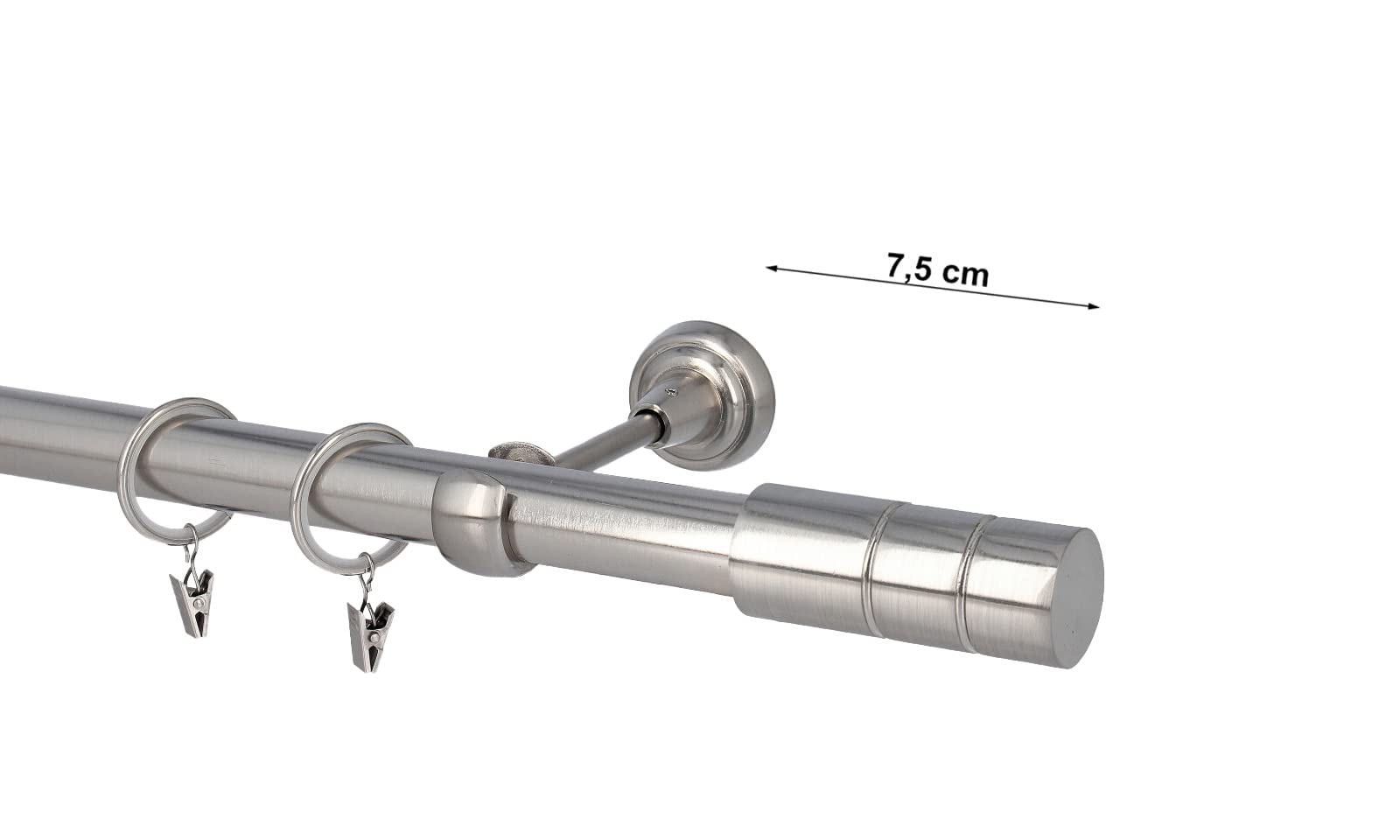 Kit Bastone per Tende in metallo 25mm Acciaio Inox Montaggio a Muro 360 cm Gaja