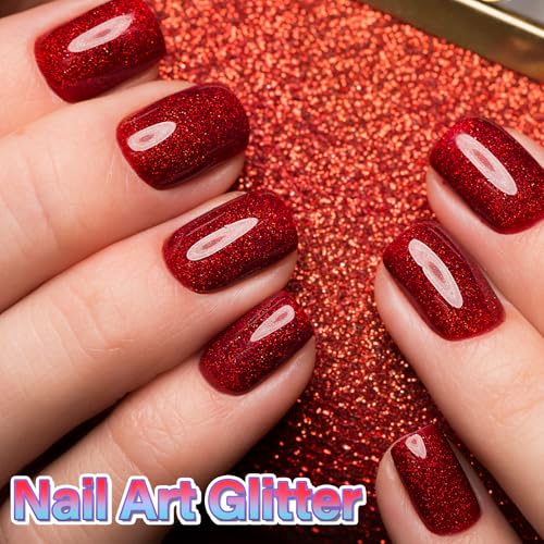 Halobios Feiner Glitzer, 180g Rubinrot Bastelglitzer für Party und Kunstunterricht, Körpernagelglitzer für Bühnen-Make-up.