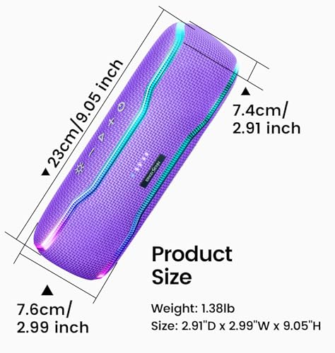 ERKEISEHN-Bluetooth-Speaker-IPX7-Waterproof-Wireless-Speaker-with-Colorful-Flashing-Lights-25W-Stereo-Sound-with-24H-Playtime-100ft-Bluetooth-Range-Home-Outdoor-Speaker-TWS-Pairing-for-Teen-Gifts