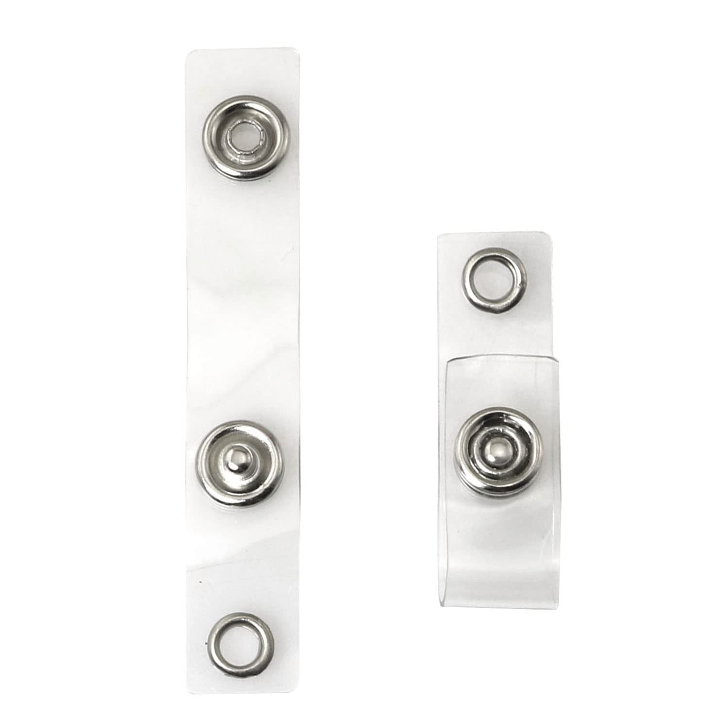50 Sangles De Badge D'identification Transparentes PVC - Avec Bouton Pression Et œillet - 12x7.4cm - 10
