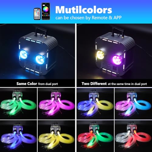 Image of AMKI High Brightness Dual Color 32W Twinkle Sound Mode RGBW Light Source Engine Driver Remote /APP Control Dual Port Starlight Box Motor for Fiber Optic Star Ceiling Light Kit