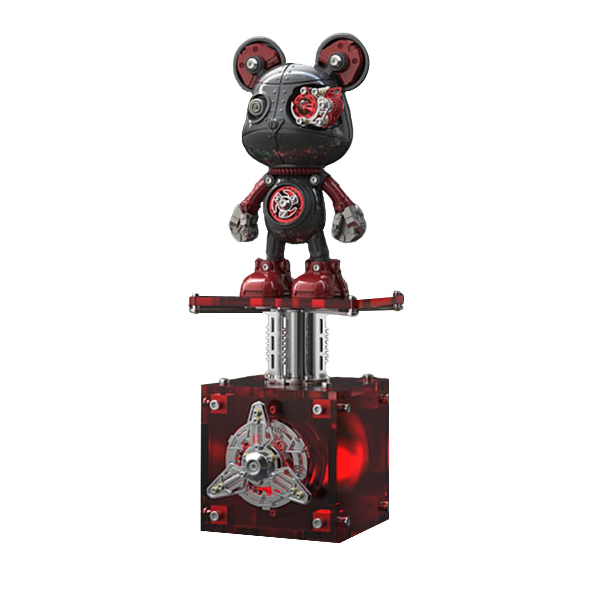 Steampunk - Puzzle in metallo 3D per adulti, motivo: orsetto violento 3D, in metallo, con base, 236 pezzi, montaggio meccanico, modello di orso