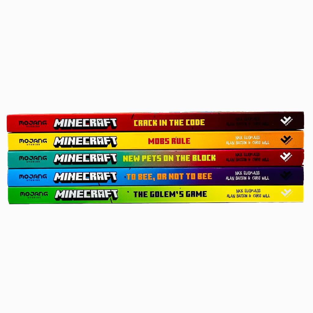 Minecraft Stonesword Saga Series 5 Books Collection Set (Minecraft: Crack in the Code!, Minecraft: Mobs Rule!, Minecraft: New Pets On The Block, To Bee Or Not to Bee! & The Golem's Game) - Image 2