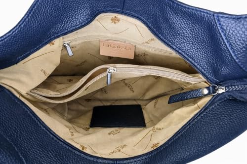 Bolso Hobo grande de cuero italiano para mujer miniatura 3