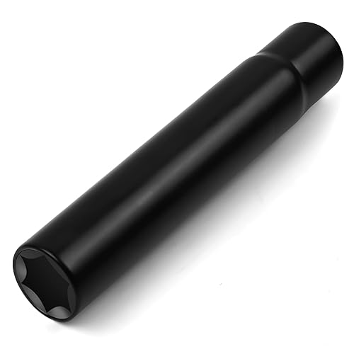 MIKKUPPA Llave de tuercas de llanta sólidas con puntas hexagonales de 0.79 pulgadas, herramienta de repuesto universal de tuercas negras para