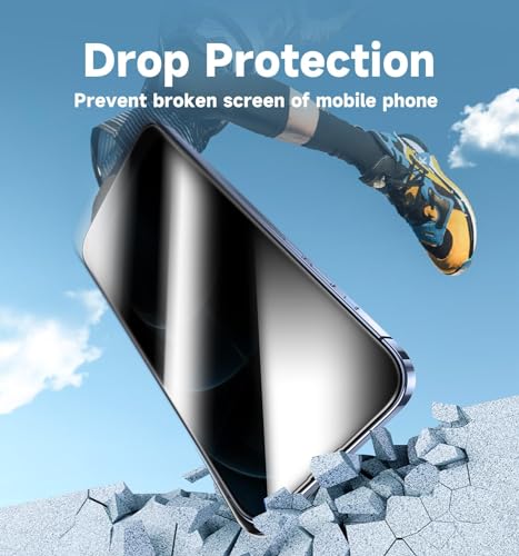 Image of MAGIC JOHN 2 Pack for iPhone 12 Pro Max Privacy Glass Screen Protector, Auto Dust-Elimination Installation, Bubble Free, Anti Spy, Easy Installation