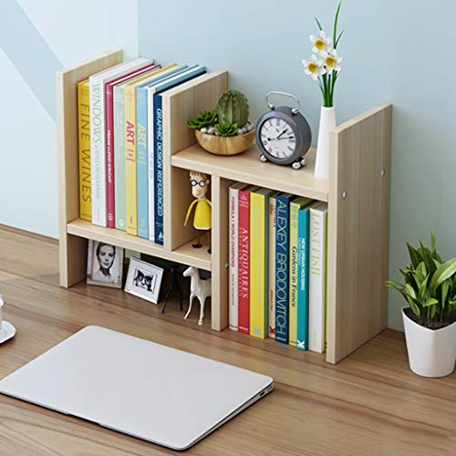 Zldctg Desktop Bookshelf,Solid Wood Bookcase Storage Shelf Rack Organizer Display Shelf Desktop Bookshelf #TOP1