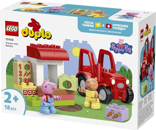 Image of LEGO DUPLO Peppa Pig Tractor and Market Building Toy with a Drivable Farm Tractor - 10468