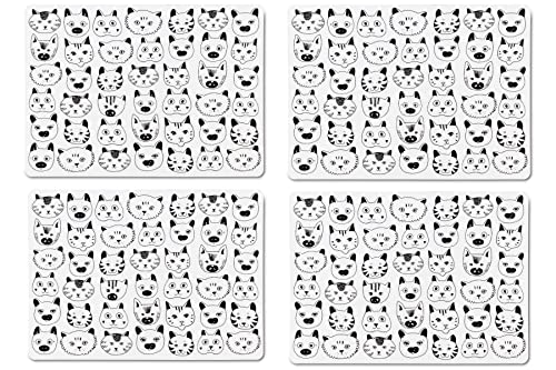 Abbott Collection Home Simple Cat Faces - Mantel individual (4 unidades) Cover