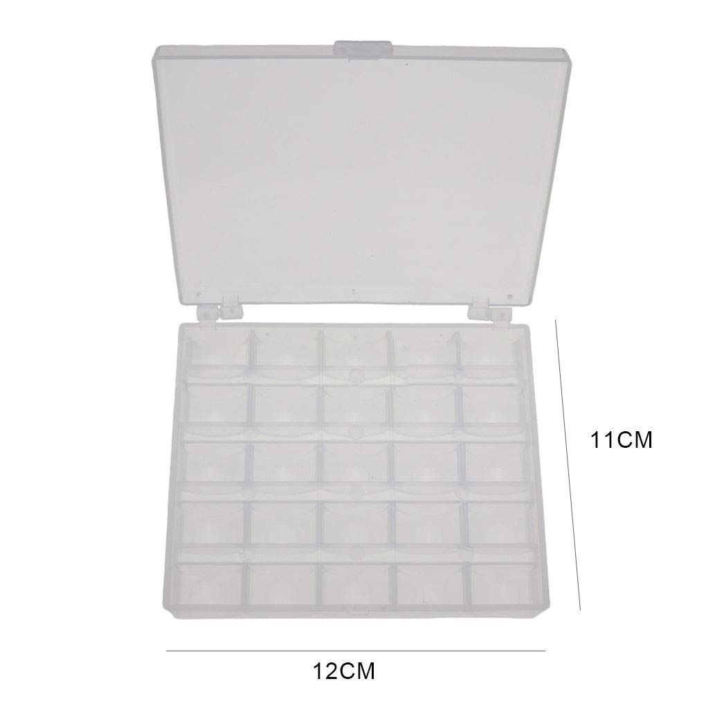 Scatola di bobine per bobina da 28 slot Scatola di immagazzinaggio trasparente portatile Organizzare bobine da cuco Custodia per accessori per cuco fai da te  15