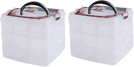 Yardenfun 2 Pçs Caixa De Armazenamento Caixa De Ferramentas Caixa De Recipiente De Grade Caixa De Joias De Plástico Caixa De Joias Caixa De Joias Anel Caixa De Joias Para Guardar Caixa De