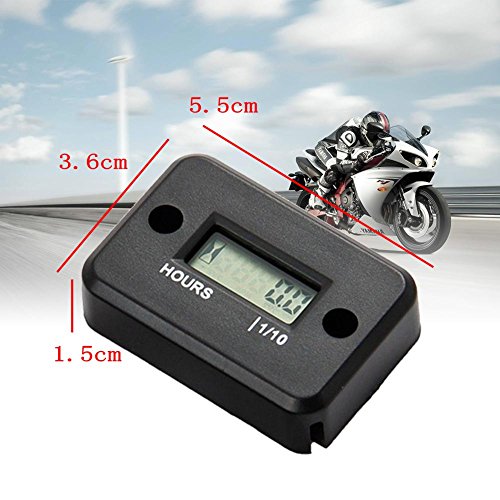 JZK Wasserdicht LCD Bildschirm Betriebsstundenzähler Stundenzähler für Motorrad ATV Schneemobil Boot