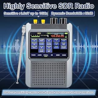 V2.4 Version Malachite DSP2 SDR Radios Receiver,Portable Full Band Shortwave Radios Receiver with 3.5 in Touch Screen,10kHz-380MHz 404MHz-2GHz AM SSB DSB CW NFM WFM,Noise Reduction 5000mAh Battery