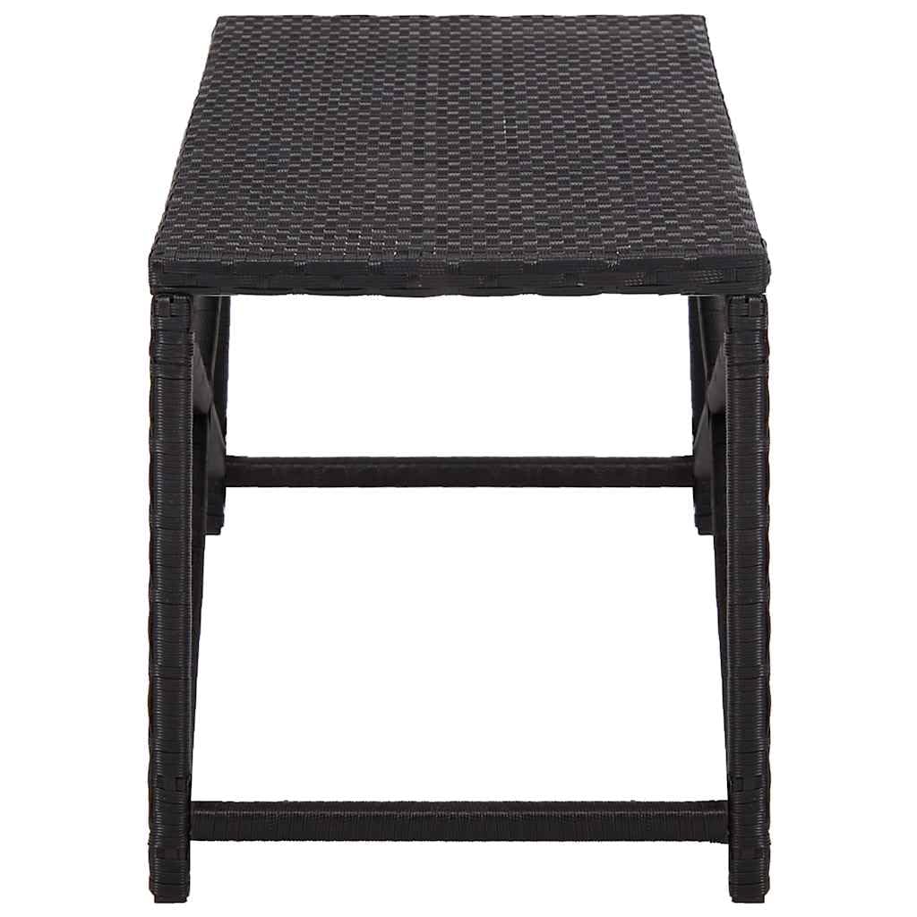 SYDE Banco de Jardín Ratán Sintético Negro 120 cm | Marco de Acero con Recubrimiento en Polvo, Resistente al Agua, Fácil de Limpiar, para Patio y Piscina