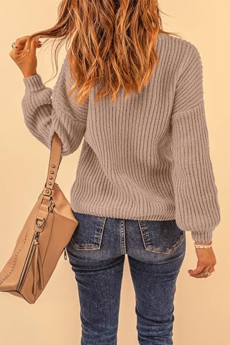 PRETTYGARDEN Fall Sweaters for Women 2025 Fashion Long Sleeve Casual Ribbed Knit Winter Clothes Pullover Jumper Tops
