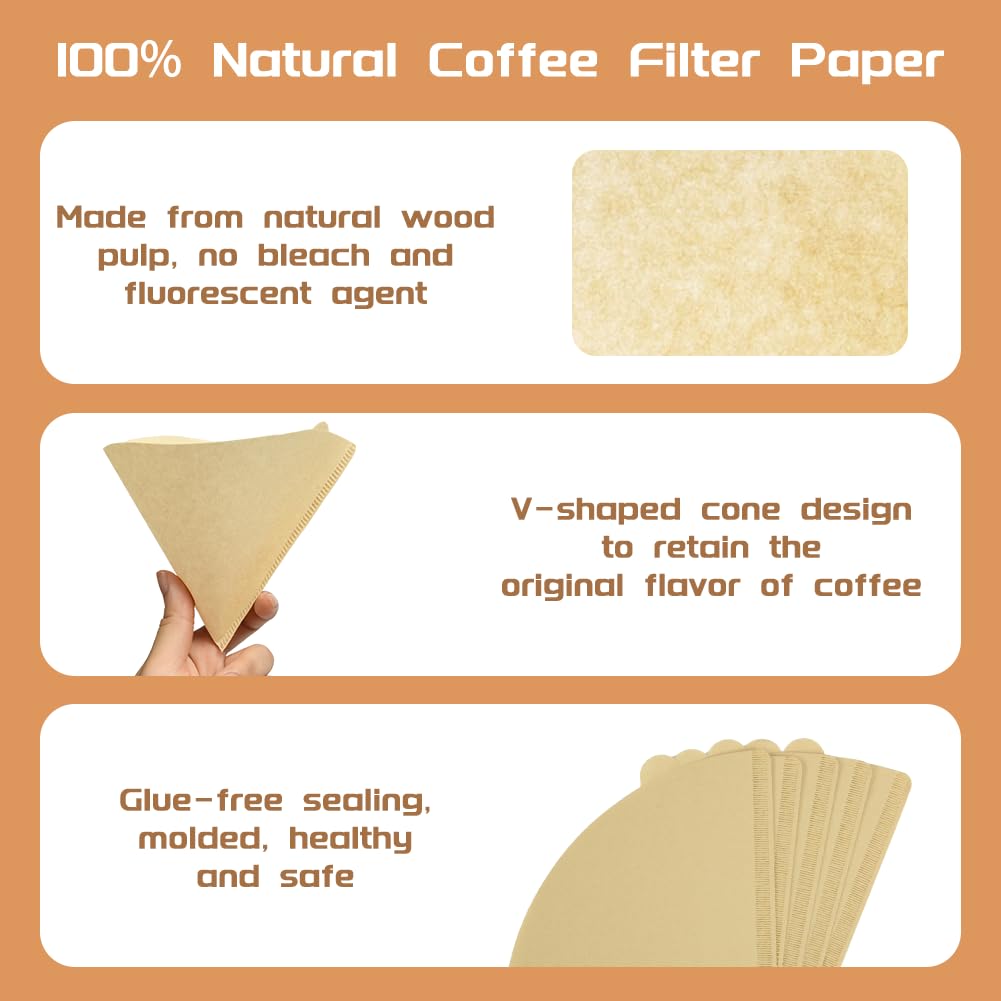 Papier Filtre Jetable 100 Pièces Filtre À Café En Forme De Cône De Papier Filtre Jetable 100 Pièces Filtre À Café En Forme De Cône De