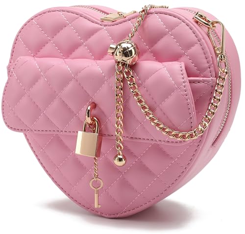 lola mae Heart Shape Satchel Crossbody Purse for women Zip Around Shoulder Bag