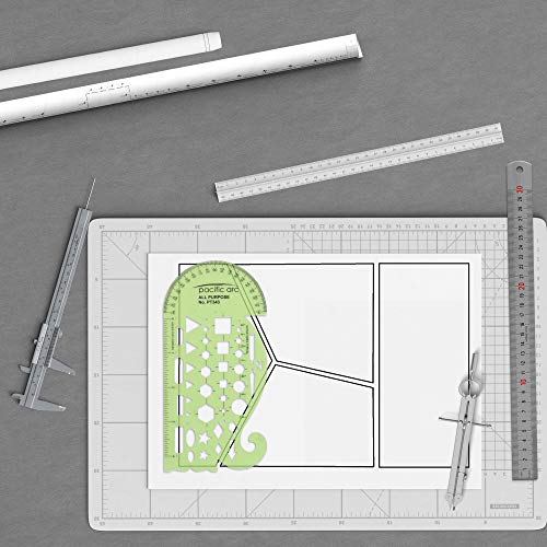 Image of Pacific Arc All Purpose Template Guide, Featuring A Protractor, 4 Inch Ruler, French Curves, and Standard Shapes