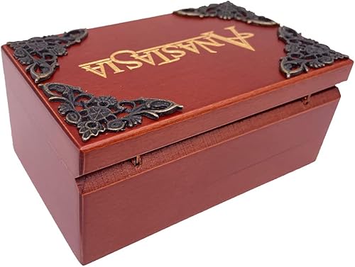 Miniatura 5 de Youtang Anastasia Jewelry - Caja de música con espejo grabada con láser, caja musical de madera, regalo musical para ella, él, novia, novio (melodía