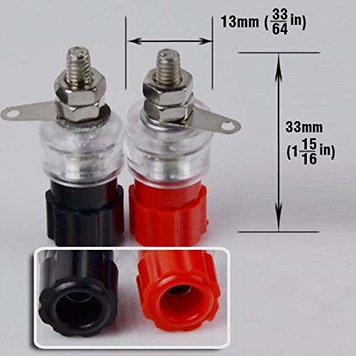 CESS Mini Binding Post Banana Plug Connectors - 10 Pairs Nickel-Plated For Tight Spaces