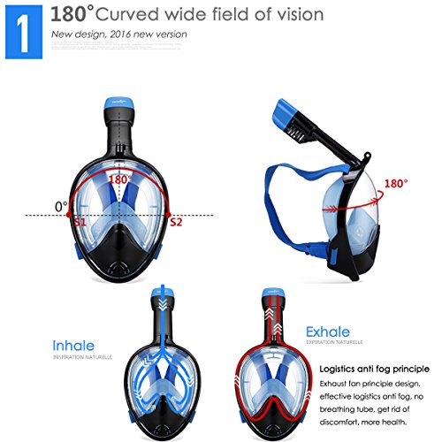 Luoov Full Face Snorkel maschera subacquea