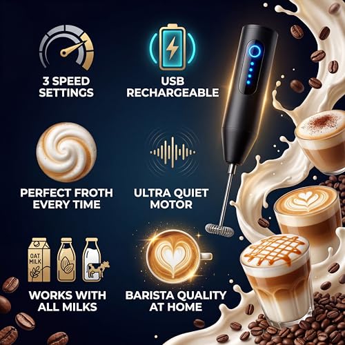 Image of Quicknik Blender Rechargeable Milk Frother & Coffee Whisker | Coffee Frother Electric Blender Mixer | Hand Blender | Coffee Maker & Beater Electric