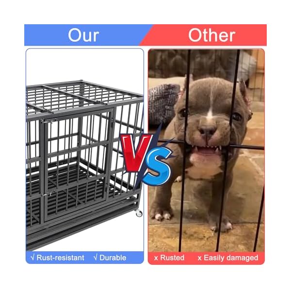47-Inch-Heavy-Duty-Dog-Crates-Dog-Kennel-for-Meduim-Dogs-Indestructible-Dog-Crate-with-Double-Door-and-Removable-Tray-Pan-47-L-X-30-W-X-35-H 47-Inch-Heavy-Duty-Dog-Crates-Dog-Kennel-for-Meduim-Dogs-Indestructible-Dog-Crate-with-Double-Door-and-Removable-Tray-Pan-47-L-X-30-W-X-35-H