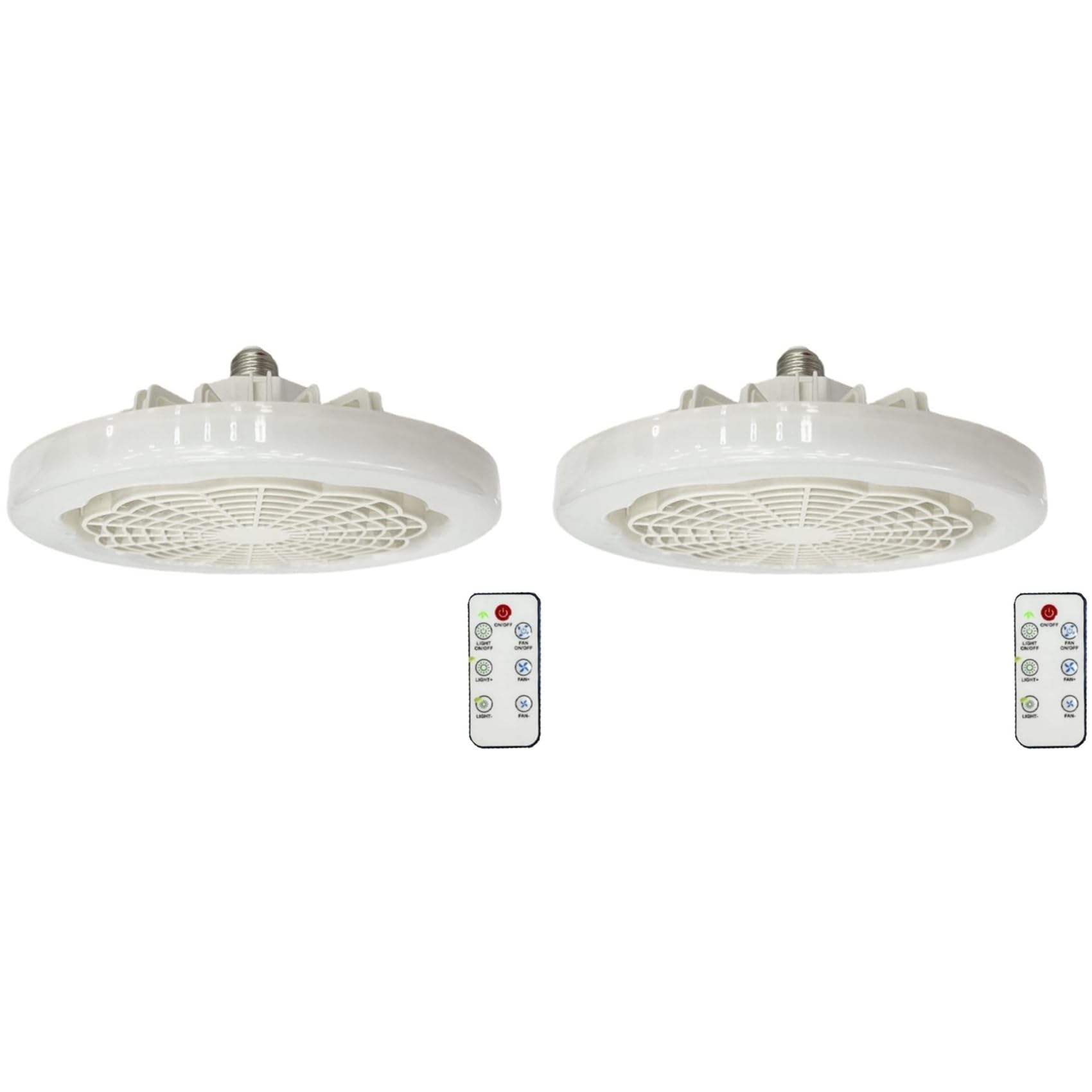 Ventilateur de plafond E27 intelligent avec éclairage LED pour éliminer la chaleur lot de 2