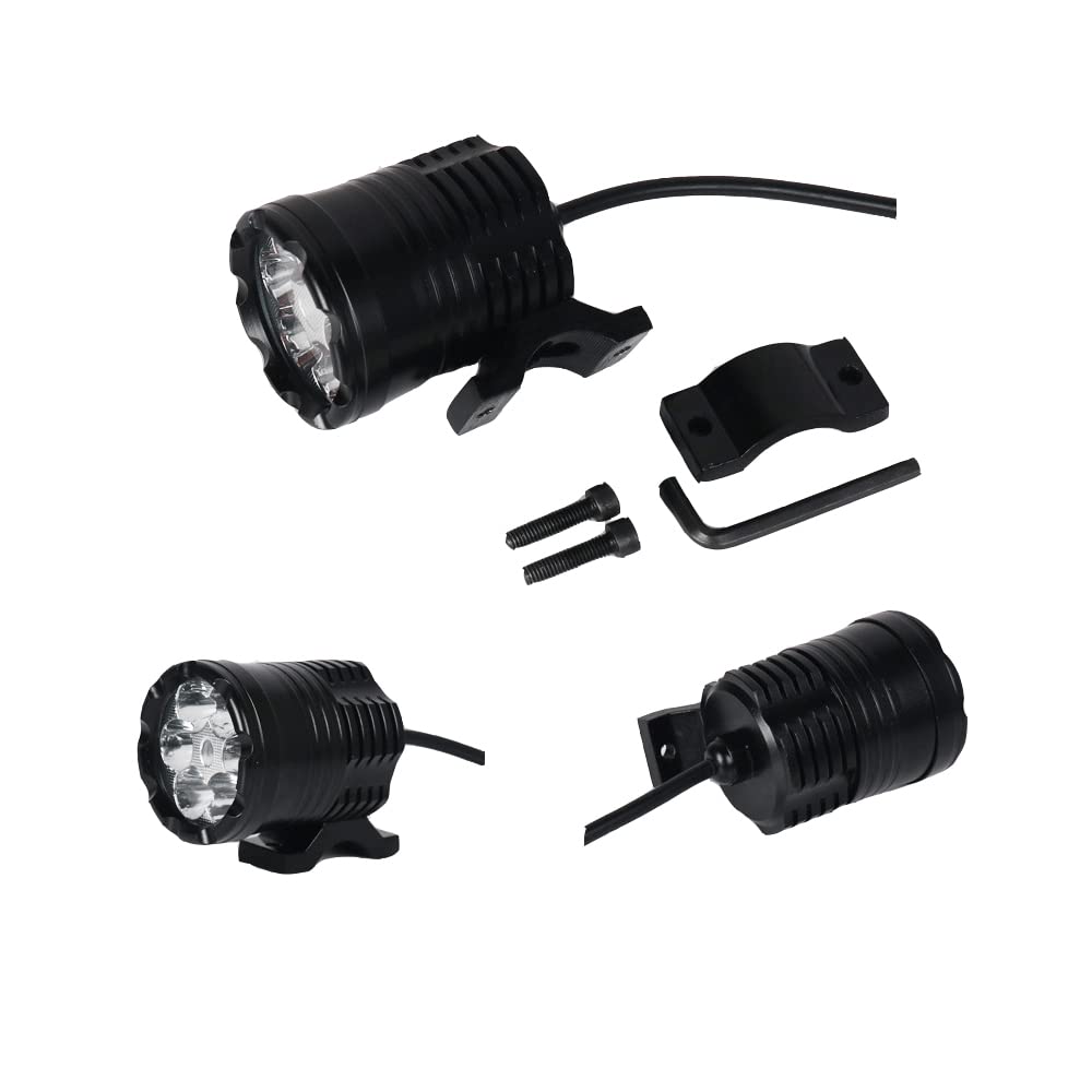 Riloer - 1 par de faros LED universales para motocicletas, triciclos, bicicletas, vehículos eléctricos, focos de motocicletas súper brillantes, faros, haz alto/haz bajo/flash