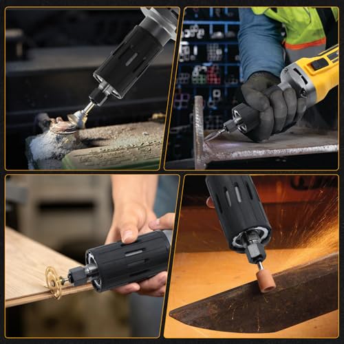 Image of Cordless Die Grinder Compatible with DEWALT 20V Max Battery, 1 /4 inch Precision Chuck, 11000 RPM Brushless Motor for Rust Removal, Grinding, Polishing, Deburring (No Battery)