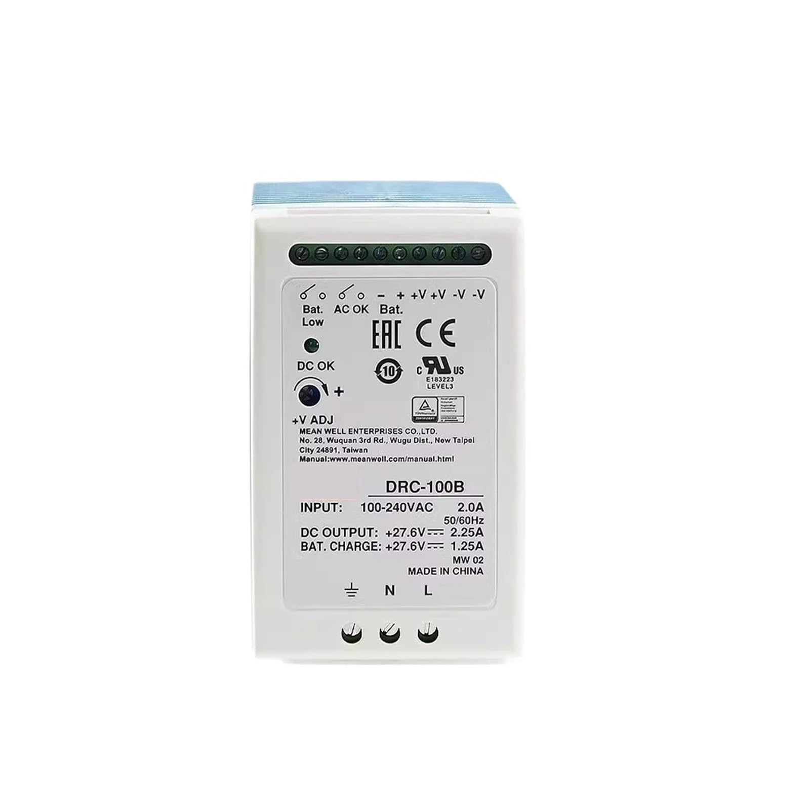 DRC-100A DRC-100B 13.8V 27.6V 100W Rail Industri Switching Power Supply