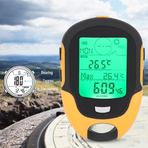 Leapiture FR500 Outdoor Multifunktionaler Auto-Höhenmesser, Barometer, Thermometer, Hygrometer, Kompass, Digitaler Höhenmesser Mit Mehreren Funktionen, Tragbarer Wander-Höhenmesser