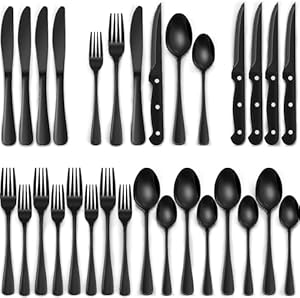 Terlulu Besteckset Schwarz 36-teilig